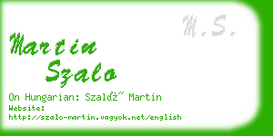 martin szalo business card